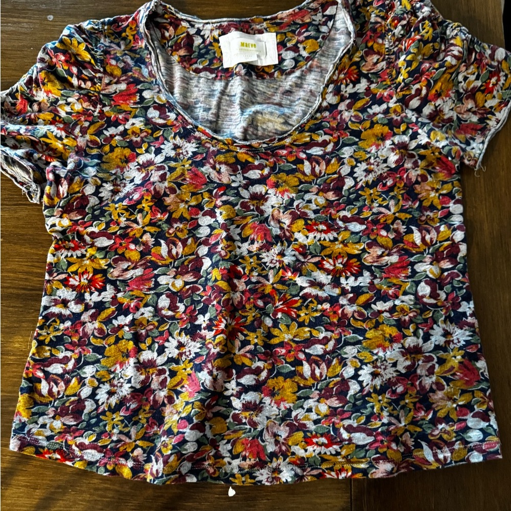 Maeve by Anthropologie-Floral Short Sleeve Top - Size Large